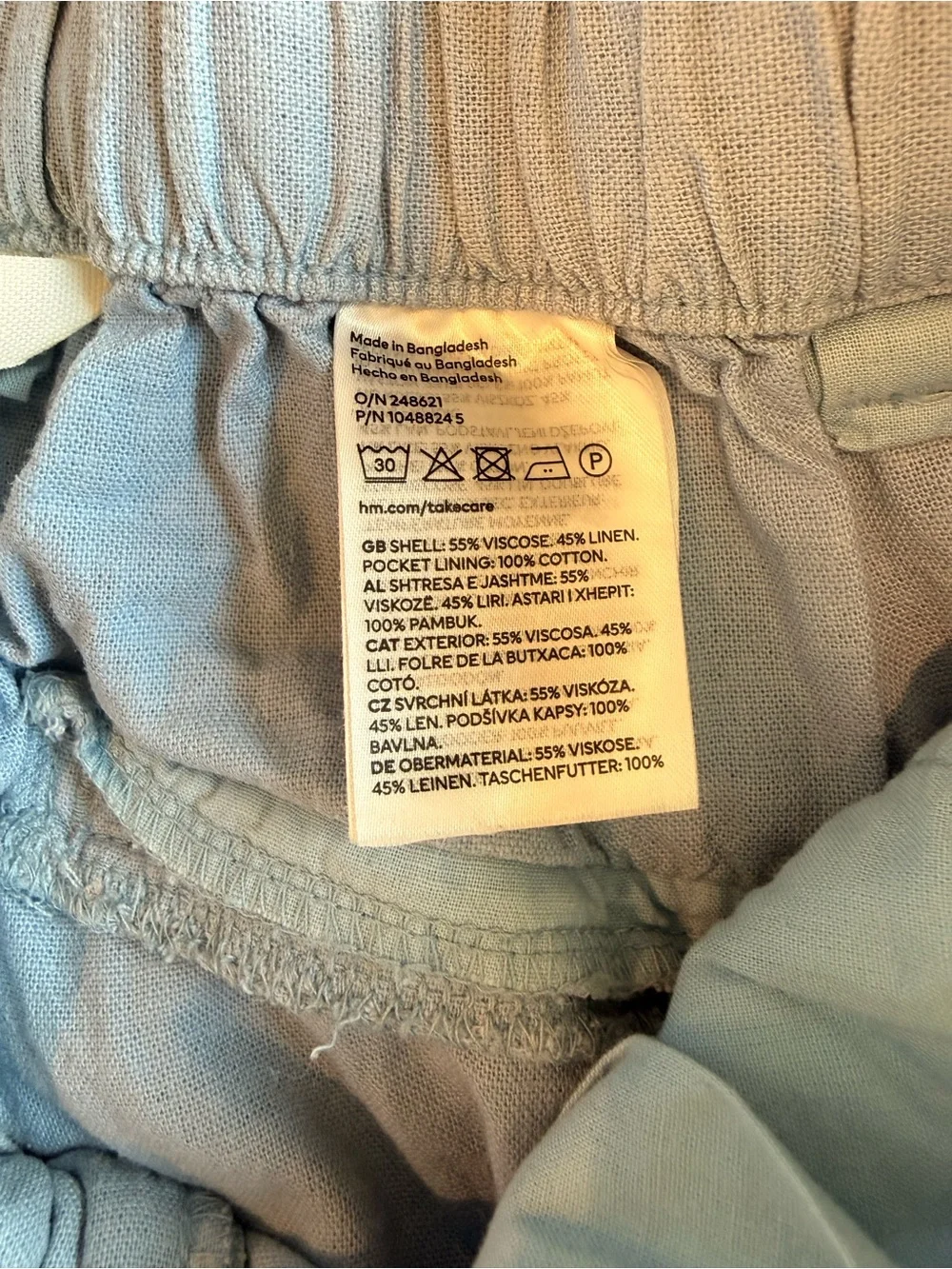H&M Light Blue Wide-Leg Women's Trousers